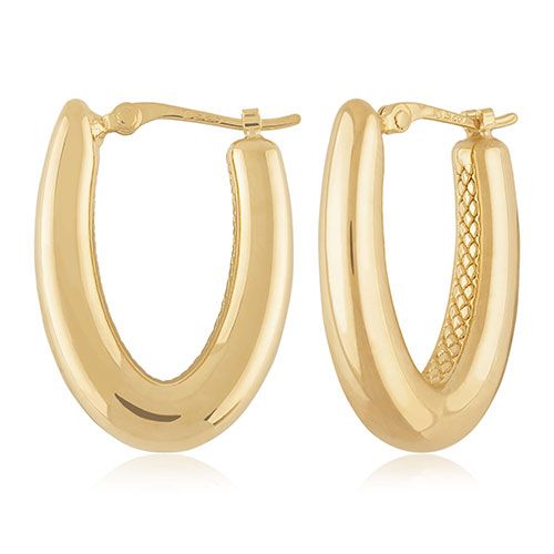 14kg Medium V Shape Hoop Earrings - 21-4222