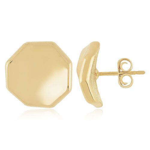 14kg Octogon Dapped Stud Earrings - 21-3382