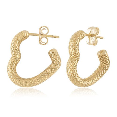 14kg Sm Faceted Open Heart J Hoop Earrings - 21-3359-T