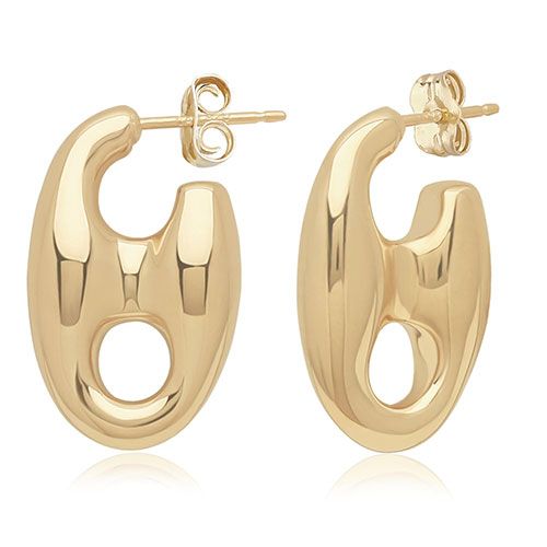 14kg Sm Mariner Link J Hoop Earrings - 21-3388
