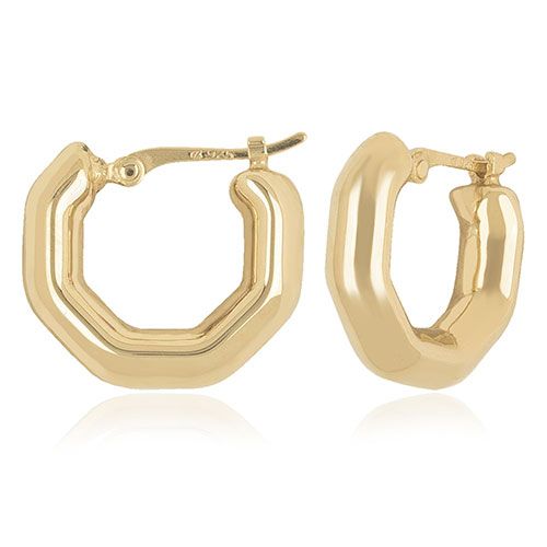 14kg Sm Octogon Hoop Earrings - 21-4216
