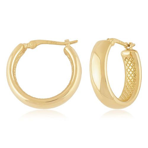 14kg Sm Oval Tube Hoop Earrings - 21-4217