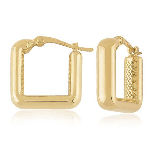 14kg Sm Plain Square Hoop Earrings - 21-4233