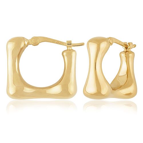 14kg Sm Square Freeform Hoop Earrings - 21-4231