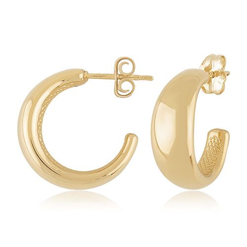 14kg Sm Tapered Round J Hoop Earrings - 21-3367