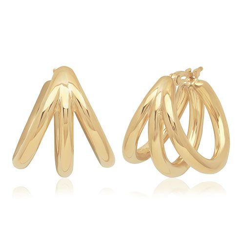 14kg Sm Trpl Tube Open Cage Earrings - 21-4225