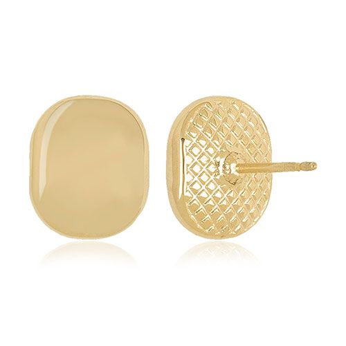 14kg Soft Oval Stud Earrings - 21-3383