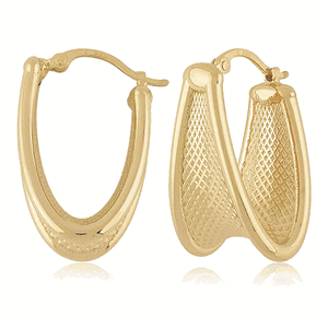 14kg Tapered Faceted Band Hoop Earrings - 21-4235