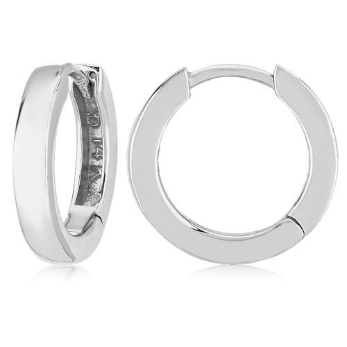 14kwg Md 3x15mm Hinged Hoop Earrings - 03-702W