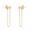 14ky 4mm Ball W-1.5 Inch  Chain Earrings - 12-107-1-5