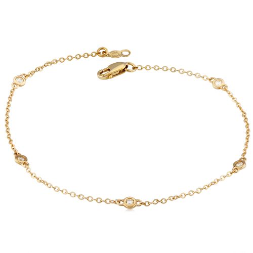 14ky 5 Stone 7-7.5 Inch  W-10cttw Dia. I3-si1-g-h Bracelet - 9024457-5-D