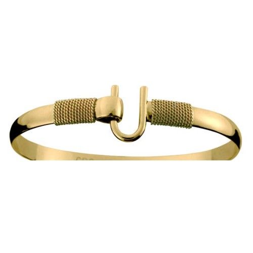14ky 6mm Hook Bracelet W/double 14ky Wraps 7.0  - Y62W70