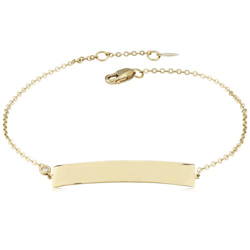 14ky Engr. Bar 7-7.5 Inch  W-03cttw Dia. I3-si1-g-h Bracelet - 9025567-5-D