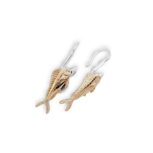 14ky Mahi Mahi Fish Hook Earrings  - EYMHFH