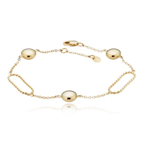 14ky Oval Twist W-beads 7-7.5 Inch Adjustable Bracelet - 9025847-5