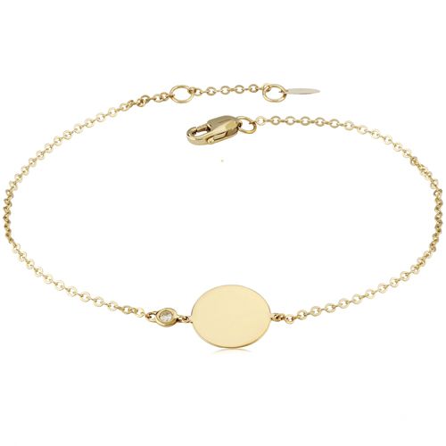 14ky Round Disc 7-7.5 Inch  W-03cttw Dia. I3-si1-g-h Bracelet - 9025637-5-D