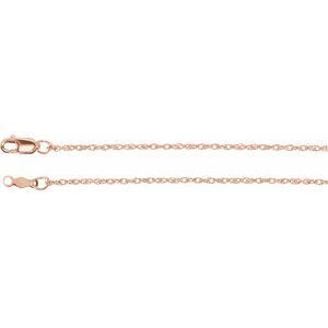 18K Rose 1.25 mm Rope 18" Chain   - CH471:108:P