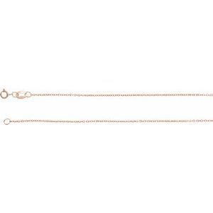 18K Rose 1 mm Diamond-Cut Cable 20" Chain  - CH123:60036:P