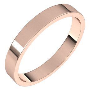 18K Rose 3 mm Flat Band Size 11 - F11:667:P