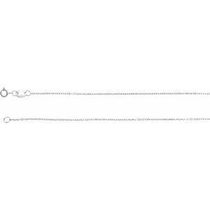 18K White 1 mm Diamond-Cut Cable 18" Chain  - CH123:60025:P