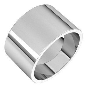 18K White 12 mm Flat Band Size 7.5 - F7.5:2006:P