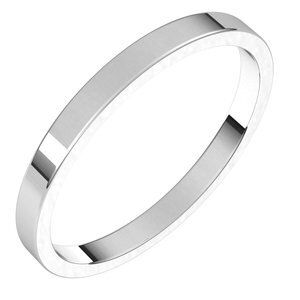 18K White 2 mm Flat Band Size 11.5 - F11.5:2004:P