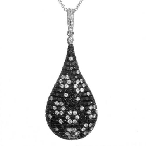 18k White Gold Black Diamond Pendant - P5498BD