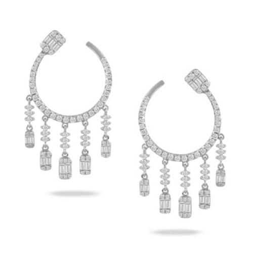 18k White Gold Diamond Earring - E9521