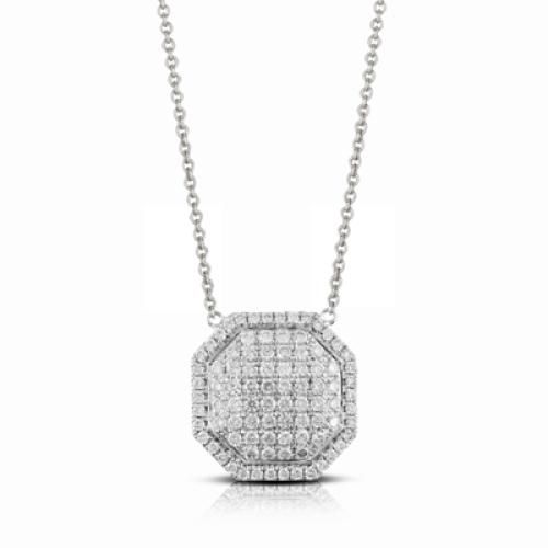 18k White Gold Diamond Necklace. - N8655