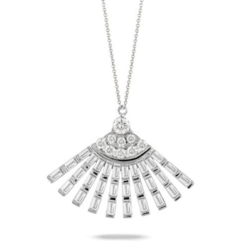 18k White Gold Diamond Necklace - N9407