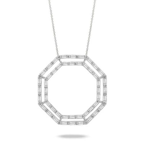 18k White Gold Diamond Necklace - N9525