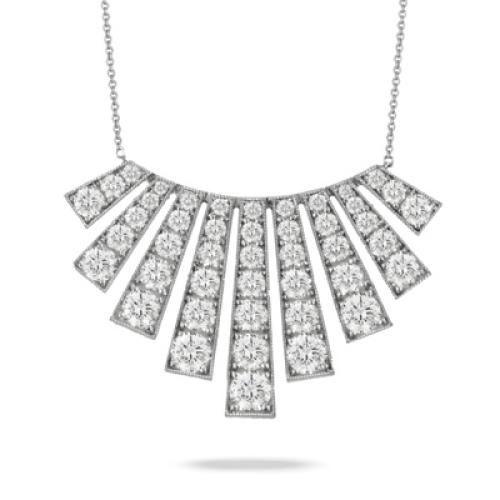 18k White Gold Diamond Necklace With Adjustable Chain - N9721