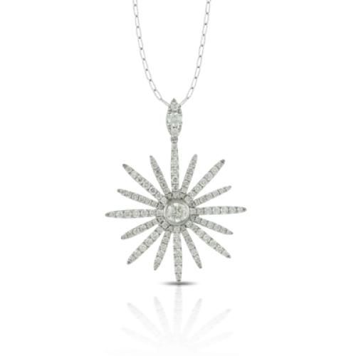 18k White Gold Diamond Pendant - P7871