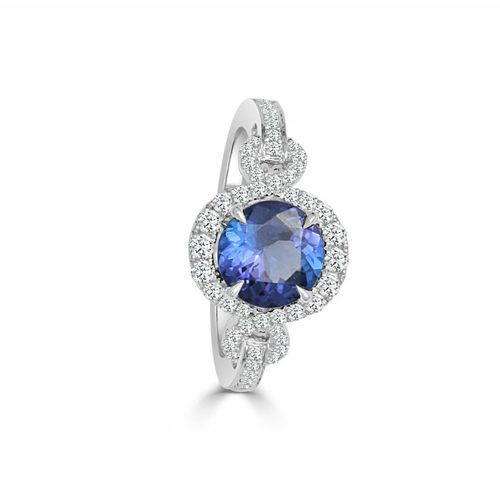 18k White gold one-of-a-kind Tanzanite ring