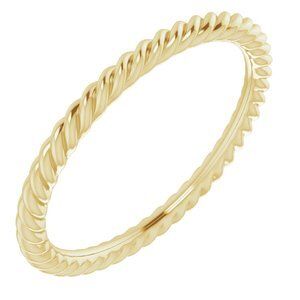 18K Yellow 1.5 mm Skinny Rope Band Size 4 - 51695:193:P