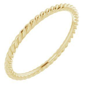 18K Yellow 1.5 mm Skinny Rope Band Size 7.5 - 51695:200:P