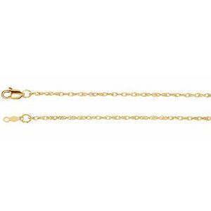 18K Yellow 1.5 mm Solid Rope 20" Chain with Lobster Clasp - CH473:122:P