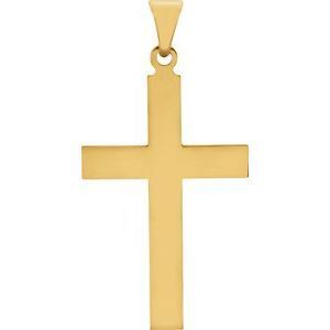 18K Yellow 28 x 18 mm Cross Pendant - R4030:140217:P