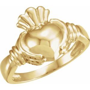 18K Yellow Claddagh Ring Size 11 - 50296:802:P