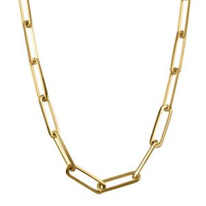 18k Yellow Gold 16-inch Big Rectangle Fancy Chain  - BR-16