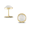 18k Yellow Gold Diamond Cufflinks With Clear Quartz Over White Mother Of Pearl In Satin Finish  - C8556WMP