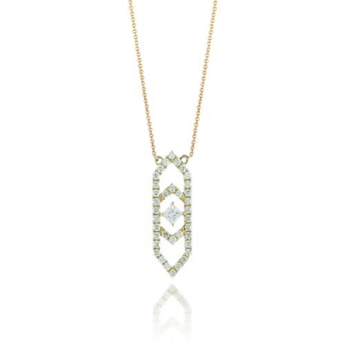18k Yellow Gold Diamond Necklace - N8393