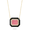 18k Yellow Gold Diamond Necklace With Black Onyx Borders And Pink Opal Center  - N9254BOPO