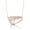 18k Yellow Gold Diamond Necklace With Clear Quartz Over White Mother Of Pearl With A Paper Clip Chain  - N6540WMP-1