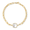 18k Yellow Gold Diamond Paperclip Bracelet With Clear Quartz Over White Mother Of Pearl  - B7108WMP-3