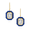 18k Yellow Gold Invisible Set Diamond Earring With Lapis - E9186LP-1