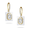 18k Yellow Gold Invisible Set Diamond Earring With White Agate - E9175WA-1
