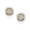 18k Yellow Gold Invisible Set Diamond Earring With White Agate - E9176WA-1