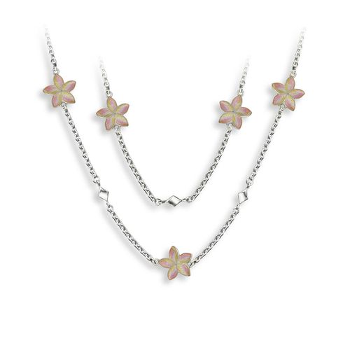 20-inch Pink Plumeria Necklace  Sterling Silver - NN0587A