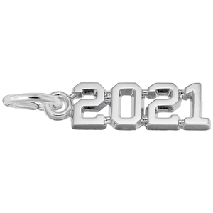 2021 Graduation Charm - 14K White Gold - 10-3821-wg